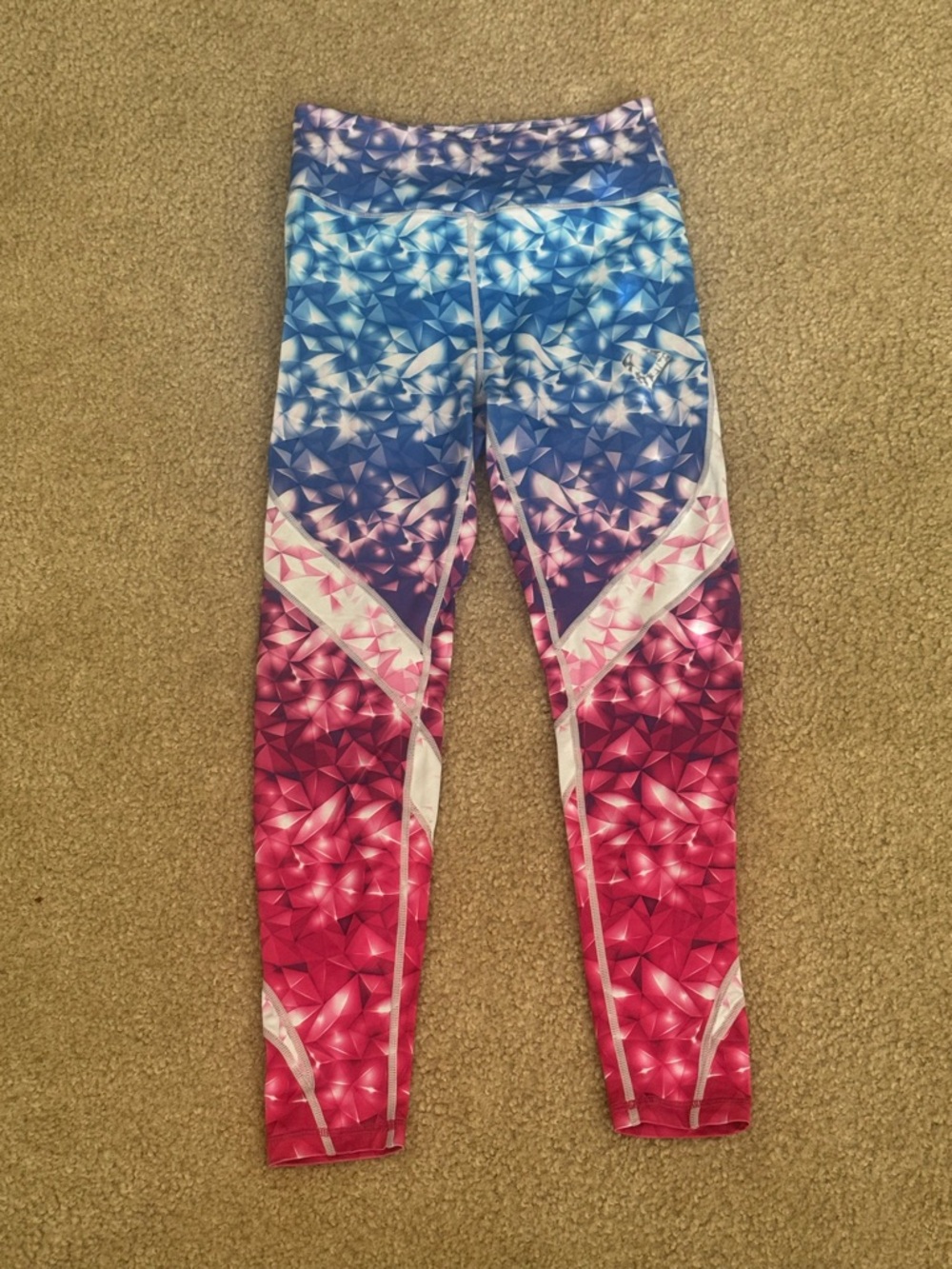 Women’s Ombre Geo-Print Leggings in Blue and Pink